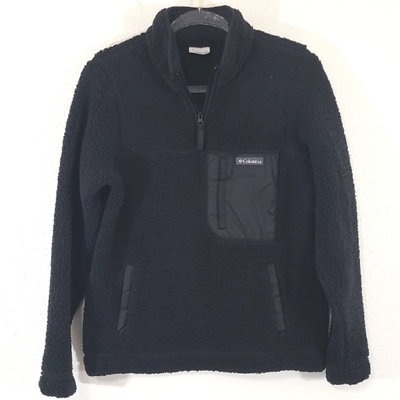 *NWT* COLUMBIA Women's Black West Bend 1/4 Zip Fleece Pullover, size Medium - Picture 1 of 7